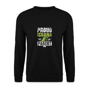 Proud Iguanas parent - Unisex Pullover - Schwarz - Vorne - Alina (178cm) & Michal (187cm)