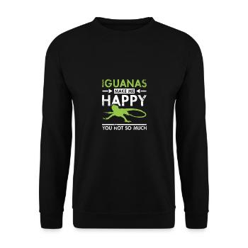 Iguanas make me happy you not so much - Unisex Pullover - Schwarz - Vorne - Alina (178cm) & Michal (187cm)