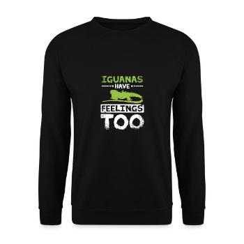 Rescued iguanas also have feelings - Unisex Pullover - Schwarz - Vorne - Alina (178cm) & Michal (187cm)