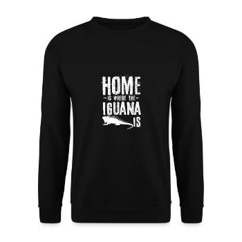 Home is where the iguana is - Unisex Pullover - Schwarz - Vorne - Alina (178cm) & Michal (187cm)