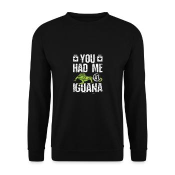 You had me at iguana - Unisex Pullover - Schwarz - Vorne - Alina (178cm) & Michal (187cm)