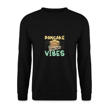 Pancake making vibes - Unisex Sweatshirt - black - Front - Alina (178cm) & Michal (187cm)