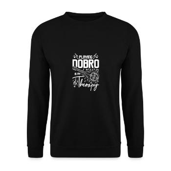 Playing Dobro is my therapy - Unisex Sweatshirt - black - Front - Alina (178cm) & Michal (187cm)