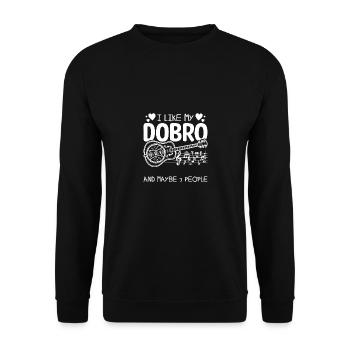 I like my dobro and maybe 3 people - Unisex Sweatshirt - black - Front - Alina (178cm) & Michal (187cm)