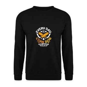 Chaque jour est la journée du chien de maïs - Sweat-shirt Unisexe - noir - Devant - Alina (178cm) & Michal (187cm)
