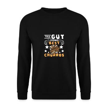 This guy makes the best Churros - Unisex Sweatshirt - black - Front - Alina (178cm) & Michal (187cm)
