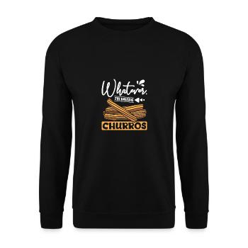 Quoi que j’aie Churros - Sweat-shirt Unisexe - noir - Devant - Alina (178cm) & Michal (187cm)