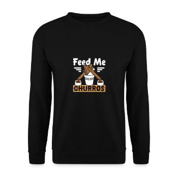 Nourris-moi des churros - Sweat-shirt Unisexe - noir - Devant - Alina (178cm) & Michal (187cm)