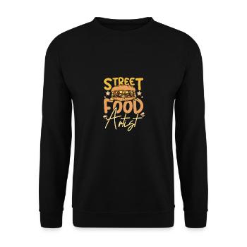 Philly Cheesesteak Street Food Artist - Unisex Sweatshirt - black - Front - Alina (178cm) & Michal (187cm)