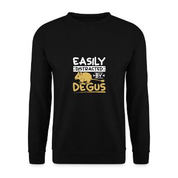 Easily distracted by degus - Unisex Pullover - Schwarz - Vorne - Alina (178cm) & Michal (187cm)