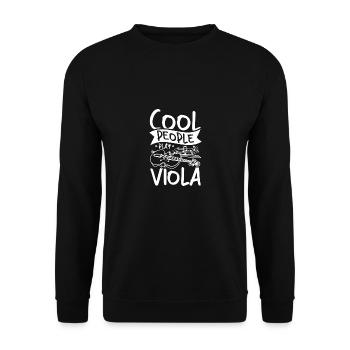 Cool people play viola - Unisex Sweatshirt - black - Front - Alina (178cm) & Michal (187cm)