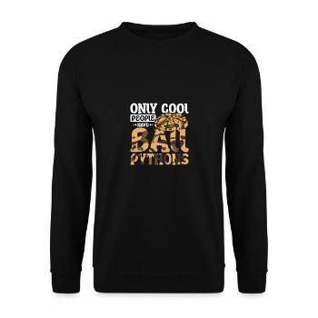 Only cool people have ball pythons - Unisex Sweatshirt - black - Front - Alina (178cm) & Michal (187cm)