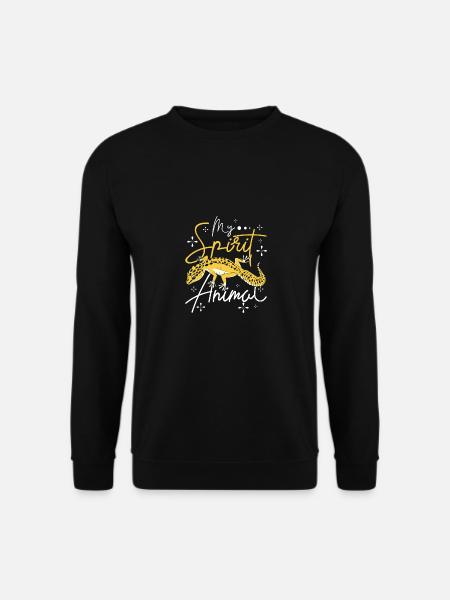 Luipaardgekko mijn geestdier - Uniseks sweater - zwart