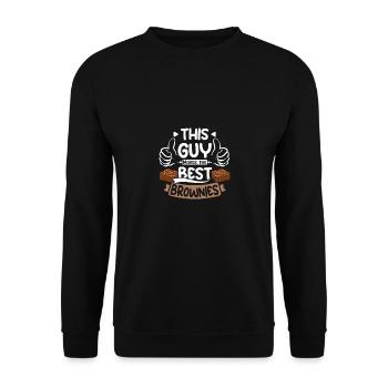 This guy makes the best brownies - Unisex Sweatshirt - black - Front - Alina (178cm) & Michal (187cm)
