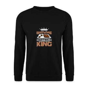 Brownie eating King - Unisex Sweatshirt - black - Front - Alina (178cm) & Michal (187cm)