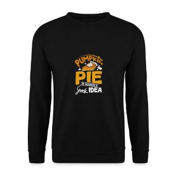 Pumpkin pie is always a good idea - Unisex Sweatshirt - black - Front - Alina (178cm) & Michal (187cm)