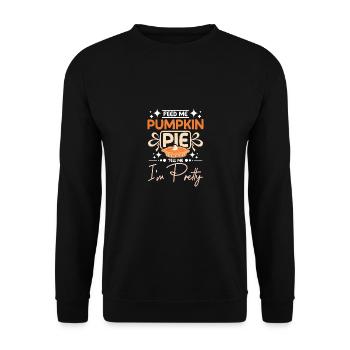Nourris-moi Tarte à la citrouille dis-moi que je suis jolie - Sweat-shirt Unisexe - noir - Devant - Alina (178cm) & Michal (187cm)