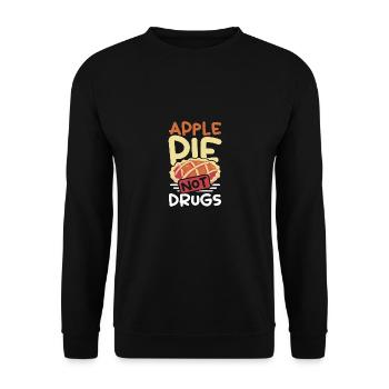 Apple pie not drugs - Unisex Pullover - Schwarz - Vorne - Alina (178cm) & Michal (187cm)