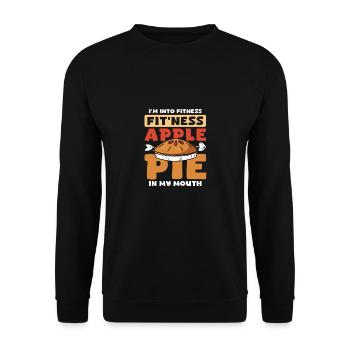 I'm into fitness fit'ness Apple pie in my mouth - Unisex Sweatshirt - black - Front - Alina (178cm) & Michal (187cm)