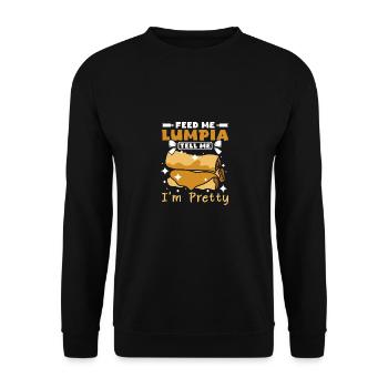 Feed me Lumpia tell me I'm pretty - Unisex Sweatshirt - black - Front - Alina (178cm) & Michal (187cm)