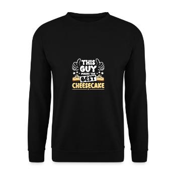 This guy makes the best Cheesecake - Unisex Pullover - Schwarz - Vorne - Alina (178cm) & Michal (187cm)
