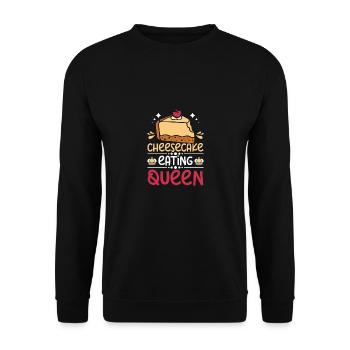 Cheesecake eating queen - Unisex Pullover - Schwarz - Vorne - Alina (178cm) & Michal (187cm)