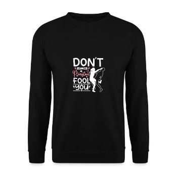 Krav maga girl don't let the ponytail fool you - Unisex Sweatshirt - black - Front - Alina (178cm) & Michal (187cm)