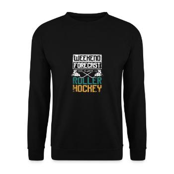 Prévisions pour le week-end 100% de chances de roller hockey - Sweat-shirt Unisexe - noir - Devant - Alina (178cm) & Michal (187cm)