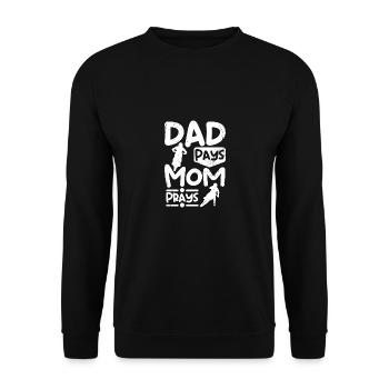 Papa paie, maman, prie, enfants, enfants, motocross - Sweat-shirt Unisexe - noir - Devant - Alina (178cm) & Michal (187cm)