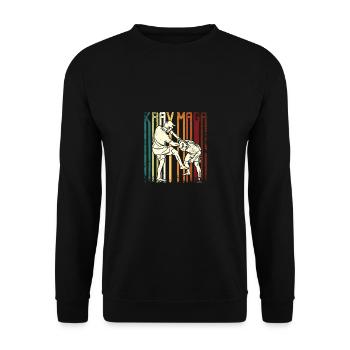 Krav maga rétro vintage - Sweat-shirt Unisexe - noir - Devant - Alina (178cm) & Michal (187cm)