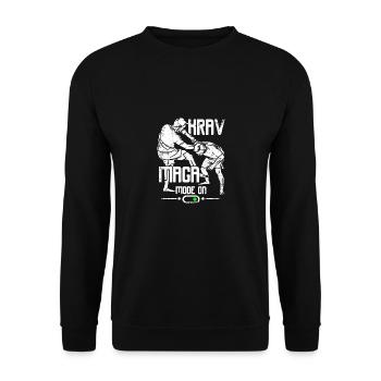 Krav maga mode on - Unisex Pullover - Schwarz - Vorne - Alina (178cm) & Michal (187cm)