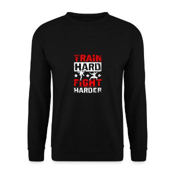 Train hard fight harder Wing chun - Unisex Pullover - Schwarz - Vorne - Alina (178cm) & Michal (187cm)