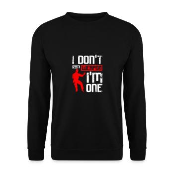 Je n’ai pas besoin d’arme, je suis un Wing chun - Sweat-shirt Unisexe - noir - Devant - Alina (178cm) & Michal (187cm)