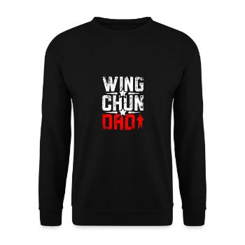 Fête des pères Wing chun Papa Papa - Sweat-shirt Unisexe - noir - Devant - Alina (178cm) & Michal (187cm)