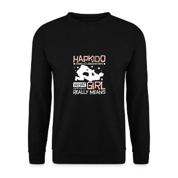 Une fille frappe comme Hapkido - Sweat-shirt Unisexe - noir - Devant - Alina (178cm) & Michal (187cm)