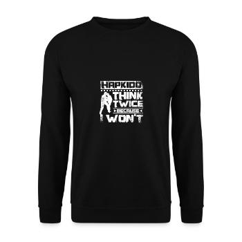 Hapkido réfléchit à deux fois parce que je ne le ferai pas - Sweat-shirt Unisexe - noir - Devant - Alina (178cm) & Michal (187cm)