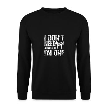 I don't need a weapon I'm one Savate - Unisex Sweatshirt - black - Front - Alina (178cm) & Michal (187cm)