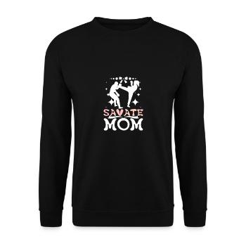 Mothers day Savate Mom - Unisex Pullover - Schwarz - Vorne - Alina (178cm) & Michal (187cm)