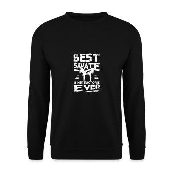 Best Savate instructor ever - Unisex Pullover - Schwarz - Vorne - Alina (178cm) & Michal (187cm)