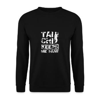 Tai chi keeps me sane - Unisex Sweatshirt - black - Front - Alina (178cm) & Michal (187cm)