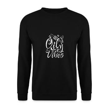 Essential oils Oily vibes - Unisex Pullover - Schwarz - Vorne - Alina (178cm) & Michal (187cm)