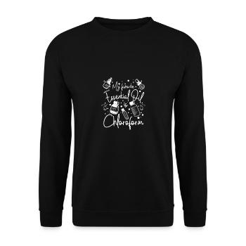 Mon huile essentielle préférée est le chloroforme - Sweat-shirt Unisexe - noir - Devant - Alina (178cm) & Michal (187cm)