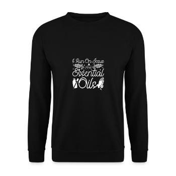 Je roule aux huiles essentielles - Sweat-shirt Unisexe - noir - Devant - Alina (178cm) & Michal (187cm)