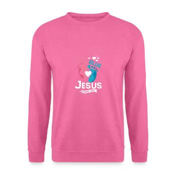 Pink or blue jesus loves you - Unisex Pullover - Pink - Vorne