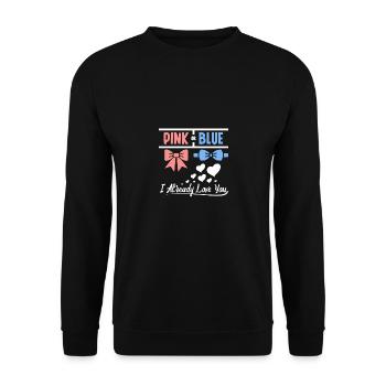 Pink or blue I already love you - Unisex Pullover - Schwarz - Vorne - Alina (178cm) & Michal (187cm)
