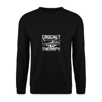 Crochet is my therapy - Unisex Sweatshirt - black - Front - Alina (178cm) & Michal (187cm)