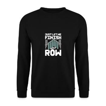 Just let me finish this row Crochet - Unisex Sweatshirt - black - Front - Alina (178cm) & Michal (187cm)