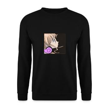 Just a girl who loves Anime - Unisex Pullover - Schwarz - Vorne - Alina (178cm) & Michal (187cm)