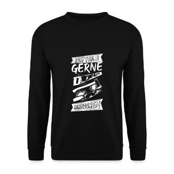 I like to share Halloween Party Saying - Unisex Sweatshirt - black - Front - Alina (178cm) & Michal (187cm)