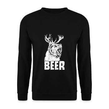Beer Bear Beer Fans Animal Lover Nature Deer Beer - Unisex Sweatshirt - black - Front - Alina (178cm) & Michal (187cm)